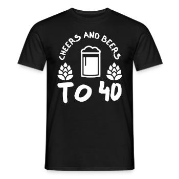 Acclamations et bières pour le 40e anniversaire - T-shirt homme - noir - Devant - AI Model Male 178 light (178cm)