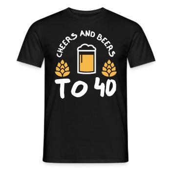 Acclamations et bières pour le 40e anniversaire - T-shirt homme - noir - Devant - AI Model Male 178 light (178cm)