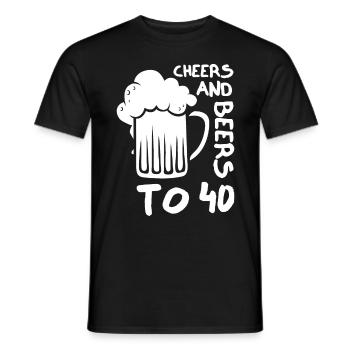 Acclamations et bières pour le 40e anniversaire - T-shirt homme - noir - Devant - AI Model Male 178 light (178cm)