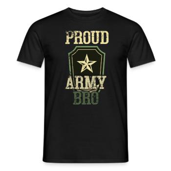Fier soldat de l’armée Frère USA American Military F - T-shirt homme - noir - Devant - AI Model Male 178 light (178cm)