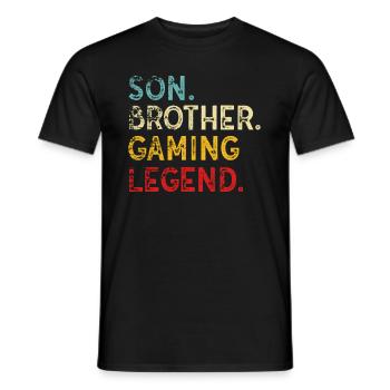 Son Brother Gaming-Legende Retro Vintage Funny Vide - Männer T-Shirt - Schwarz - Vorne - AI Model Male 178 light (178cm)
