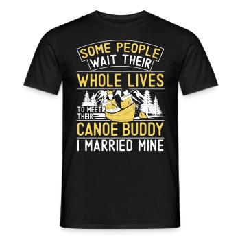 Canoe Canoeing Marriage Wedding - Men's T-Shirt - black - Front - AI Model Male 178 light (178cm)