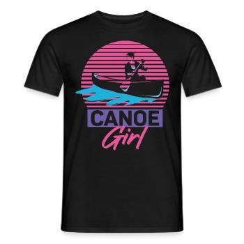Canoe Canoeing Girl Retro Canoe - Männer T-Shirt - Schwarz - Vorne - AI Model Male 178 light (178cm)