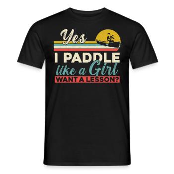 Canoë Canoë Fille Vintage Rétro - T-shirt homme - noir - Devant - AI Model Male 178 light (178cm)