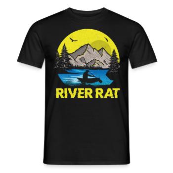 Canoe Canoeing Vintage Retro River - Männer T-Shirt - Schwarz - Vorne - AI Model Male 178 light (178cm)