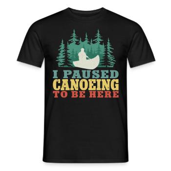 Canoe Canoeing Vintage I Paused - Men's T-Shirt - black - Front - AI Model Male 178 light (178cm)