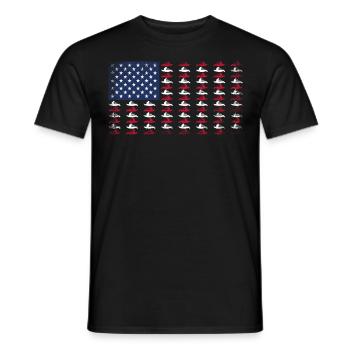 Canoe Canoeing Usa American Flag - Men's T-Shirt - black - Front - AI Model Male 178 light (178cm)