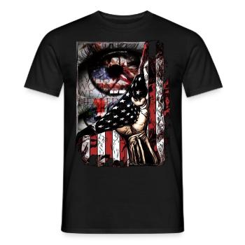 Conception pour les employés de l’église Worship Team America - T-shirt homme - noir - Devant - AI Model Male 178 light (178cm)