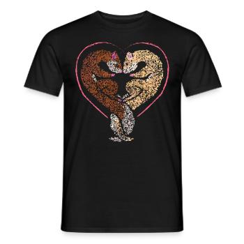 Frettchen Otter Fischoffer Tierliebhaber - Männer T-Shirt - Schwarz - Vorne - AI Model Male 178 light (178cm)