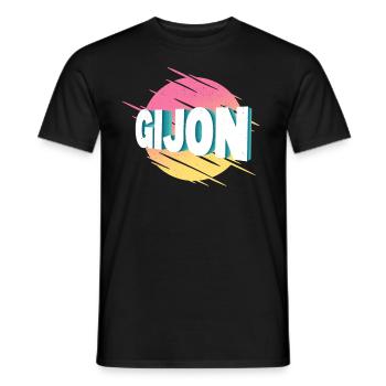 Gijon Spanien Stadt Schrift Vintage Retro - Männer T-Shirt - Schwarz - Vorne - AI Model Male 178 light (178cm)