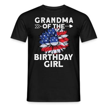 Grand-mère de la fille d’anniversaire - T-shirt homme - noir - Devant - AI Model Male 178 light (178cm)