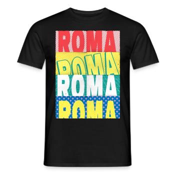 Rom Roma Italien Stadt Schrift Skyline Heimat - Männer T-Shirt - Schwarz - Vorne - AI Model Male 178 light (178cm)