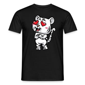 White Tiger Emoticon Bengal Tiger - Men's T-Shirt - black - Front - AI Model Male 178 light (178cm)