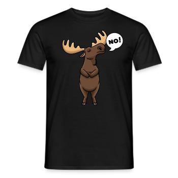 Stubborn moose with moose antlers Elentier No - Men's T-Shirt - black - Front - AI Model Male 178 light (178cm)