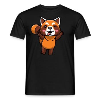 Roter Panda Kleiner Panda Emoticon - Männer T-Shirt - Schwarz - Vorne - AI Model Male 178 light (178cm)
