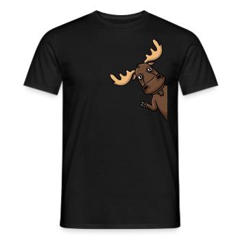 Elk Alaskan Moose Funny - Men's T-Shirt - black - Front - AI Model Male 178 light (178cm)