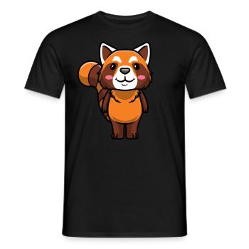 Roter Panda Kleiner Panda Emoticon - Männer T-Shirt - Schwarz - Vorne - AI Model Male 178 light (178cm)
