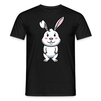 White Rabbit Emoticons Rabbit - Men's T-Shirt - black - Front - AI Model Male 178 light (178cm)