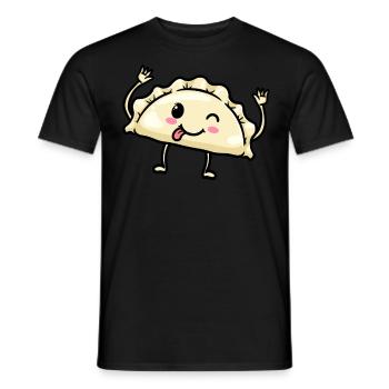 Pierogi Kawaii Emoticon Cuisine polonaise - T-shirt homme - noir - Devant - AI Model Male 178 light (178cm)