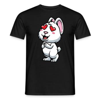 White Rabbit Emoticons Rabbit - Men's T-Shirt - black - Front - AI Model Male 178 light (178cm)