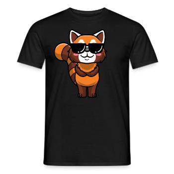 Roter Panda Kleiner Panda Emoticon - Männer T-Shirt - Schwarz - Vorne - AI Model Male 178 light (178cm)
