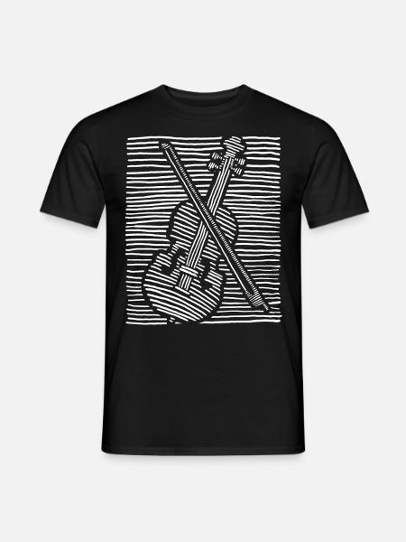Violine Geige Saiteninstrument Bratsche - Männer T-Shirt - Schwarz
