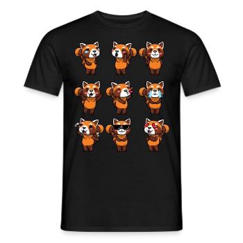 Roter Panda Kleiner Panda Emoticon - Männer T-Shirt - Schwarz - Vorne - AI Model Male 178 light (178cm)