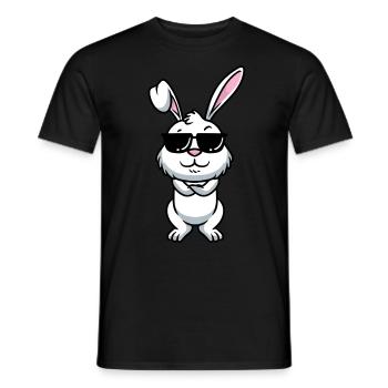 White Rabbit Emoticons Rabbit - Men's T-Shirt - black - Front - AI Model Male 178 light (178cm)