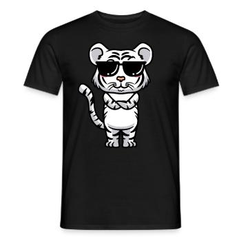 White Tiger Emoticon Bengal Tiger - Men's T-Shirt - black - Front - AI Model Male 178 light (178cm)