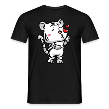 White Tiger Emoticon Bengal Tiger - Men's T-Shirt - black - Front - AI Model Male 178 light (178cm)