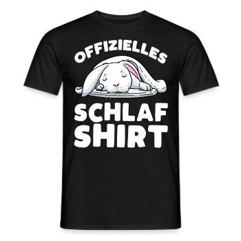 Offizielles Schlafshirt Weißer Hase Kaninchen - Männer T-Shirt - Schwarz - Vorne - AI Model Male 178 light (178cm)