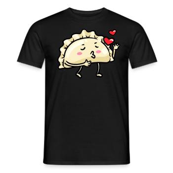 Pierogi Kawaii Emoticon Cuisine polonaise - T-shirt homme - noir - Devant - AI Model Male 178 light (178cm)