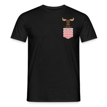 Moose Alaskan Moose Funny Breast Pocket - Men's T-Shirt - black - Front - AI Model Male 178 light (178cm)