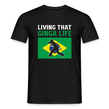 Vivre cette vie Ginga Capoeira Martial Brésilien - T-shirt homme - noir - Devant - AI Model Male 178 light (178cm)