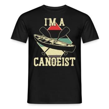 Canoe Canoeing Vintage Retro I'm A - Men's T-Shirt - black - Front - AI Model Male 178 light (178cm)