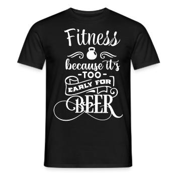 Fitness Beer - Funny Fitness Sport Saying - Men's T-Shirt - black - Front - AI Model Male 178 light (178cm)