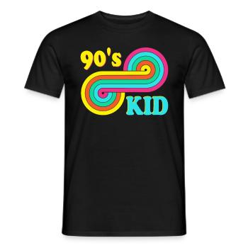 90er Jahre Outfit Party 90's Motto Mottoparty 1990 - Männer T-Shirt - Schwarz - Vorne - AI Model Male 178 light (178cm)