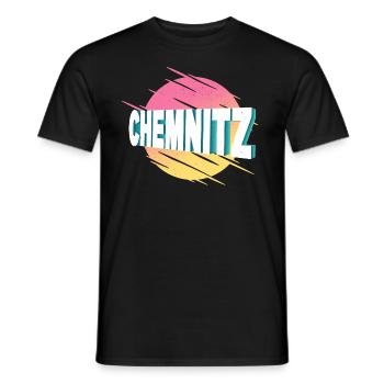 Chemnitz Germany City Font Vintage Retro - Men's T-Shirt - black - Front - AI Model Male 178 light (178cm)