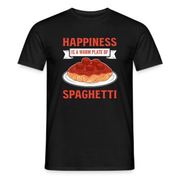 Happiness is a Warm Plate of Spaghetti Pasta Lover - Men's T-Shirt - black - Front - AI Model Male 178 light (178cm)