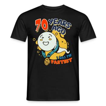 Il y a 70 ans, j’étais le plus rapide à 70 ans - T-shirt homme - noir - Devant - AI Model Male 178 light (178cm)
