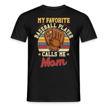 Baseball Fan Mom Mother Vintage - Männer T-Shirt - Schwarz - Vorne - AI Model Male 178 light (178cm)