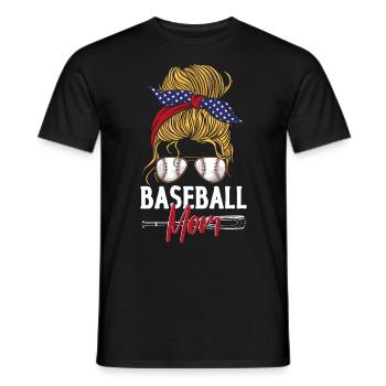 Baseball Fan Mom Mother Sun - Männer T-Shirt - Schwarz - Vorne - AI Model Male 178 light (178cm)