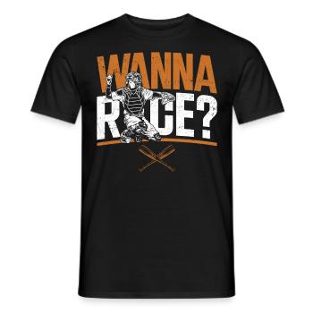 Baseball Fan Catcher Vintage Wanna - Männer T-Shirt - Schwarz - Vorne - AI Model Male 178 light (178cm)