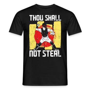 Baseball Fan Catcher Bible Quote - Men's T-Shirt - black - Front - AI Model Male 178 light (178cm)