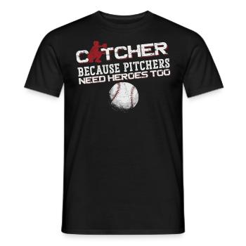 Baseball Fan Catcher Vintage - T-shirt homme - noir - Devant - AI Model Male 178 light (178cm)