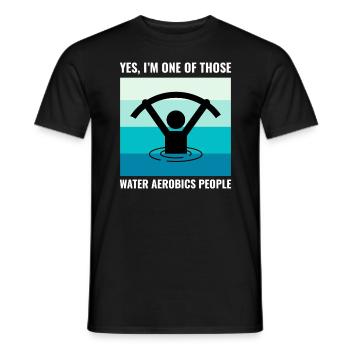 Aquagym Fitness aquatique Aqua Exercice - T-shirt homme - noir - Devant - AI Model Male 178 light (178cm)