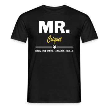 MR. souvent imité, jamais égalé Criquet - T-shirt homme - noir - Devant - AI Model Male 178 light (178cm)