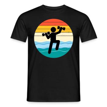 Aquagym Aquatique Fitness Aquatique Vintage Rétro - T-shirt homme - noir - Devant - AI Model Male 178 light (178cm)