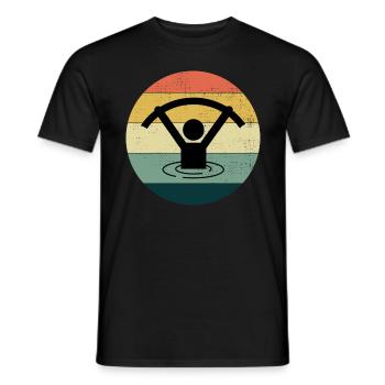 Water Aqua aerobics Aquatic fitness Vintage Retro - Men's T-Shirt - black - Front - AI Model Male 178 light (178cm)
