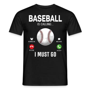 Affichage du téléphone du ventilateur de baseball - T-shirt homme - noir - Devant - AI Model Male 178 light (178cm)